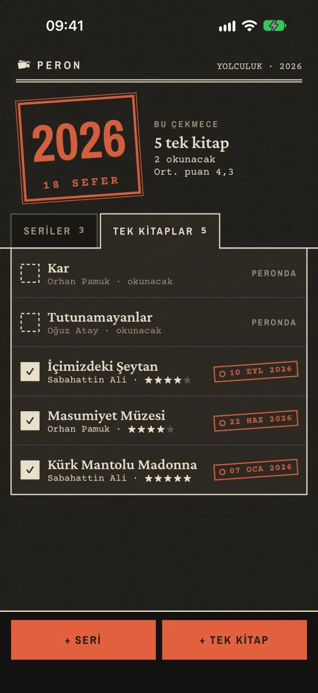 Tek kitaplar, gece baskısı
