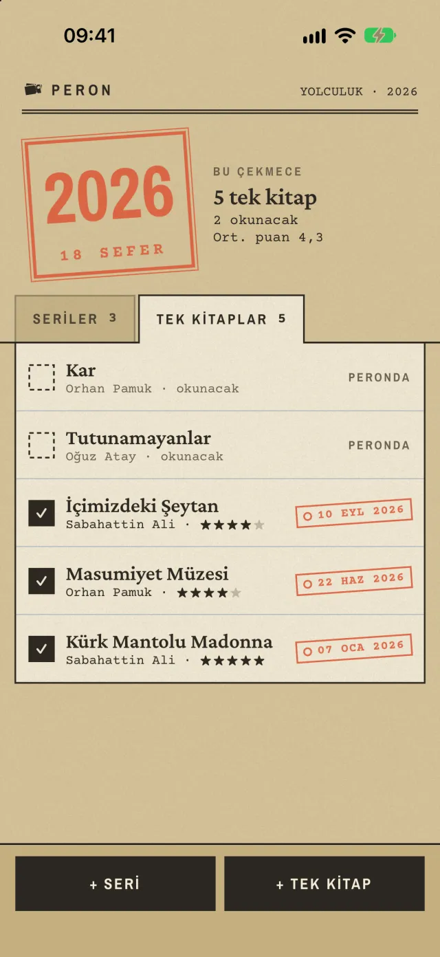 Tek kitaplar